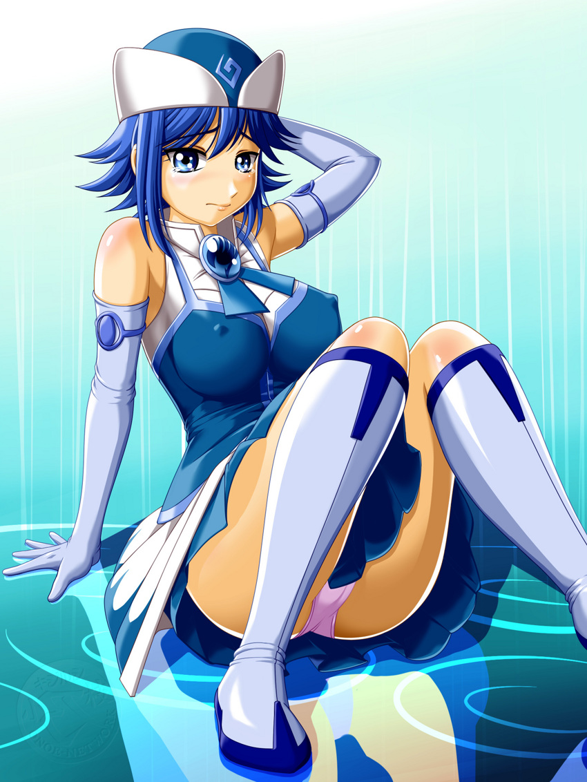 1girls ass blue_eyes blue_hair fairy_tail female female_only juvia_lockser onoe panties solo tagme