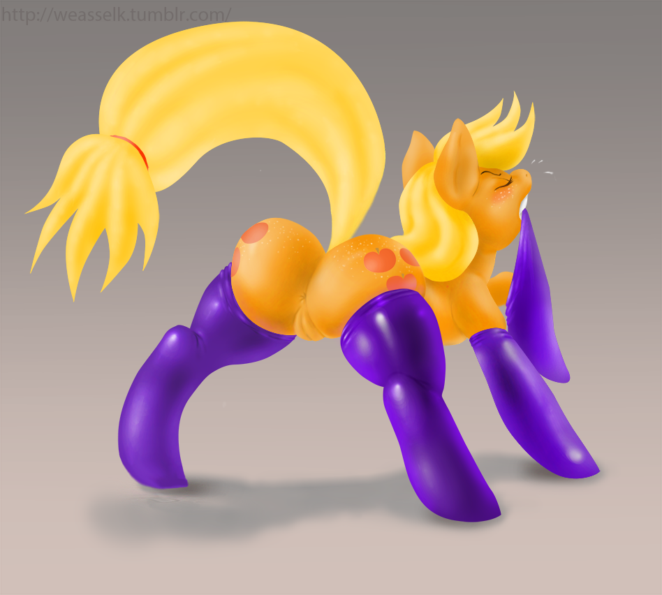 2015 anus applejack_(mlp) ass big_butt dressing earth_pony equine female feral friendship_is_magic hasbro horse mammal my_little_pony pony pussy weasselk