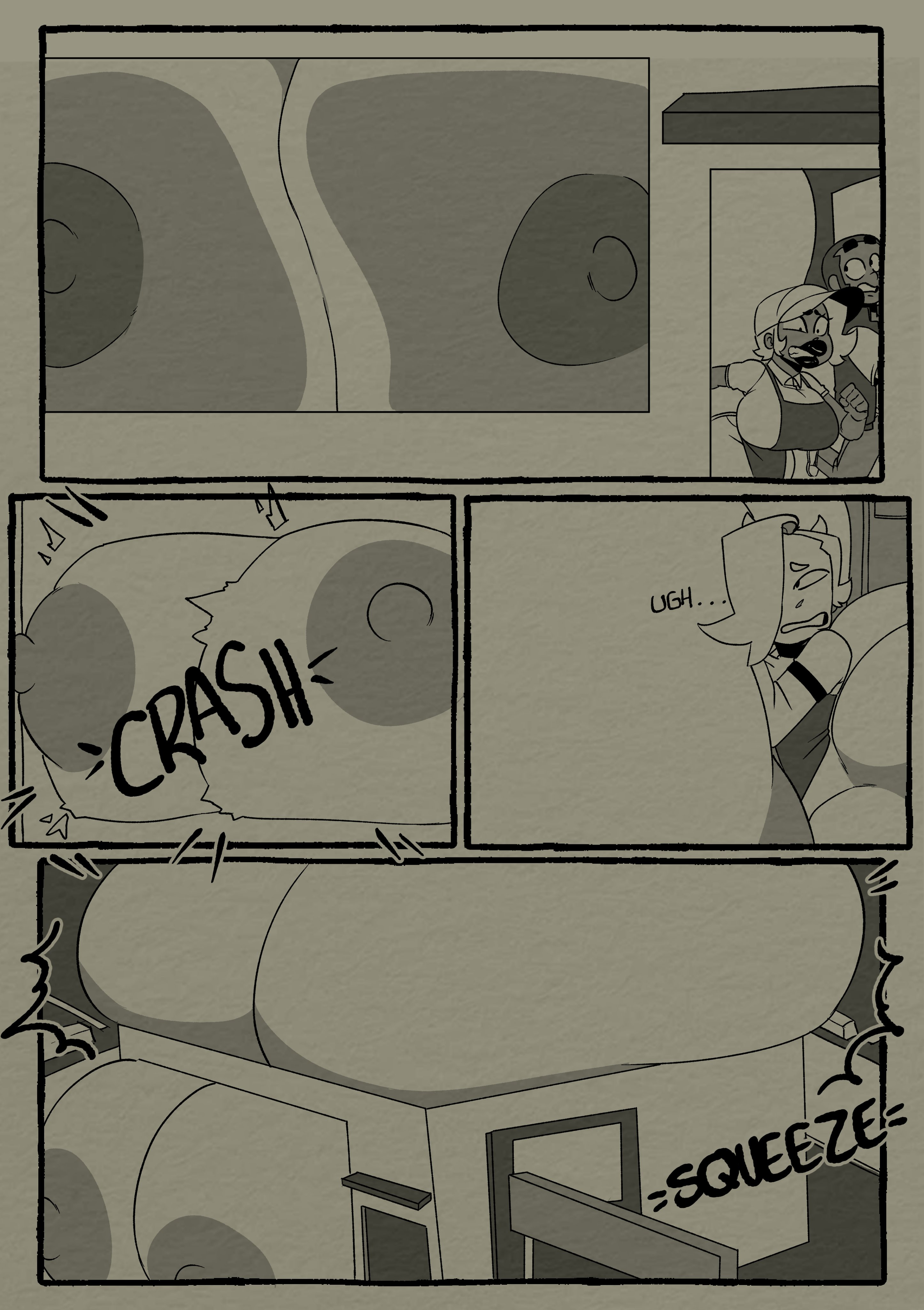 big breasts, brawl stars, breasts, brock (brawl stars), building destruction, colette (brawl stars), elpiromanias, exposed breasts, fat ass, female, growing, growing out of clothes, huge breasts, lola (brawl stars), outgrowing, outgrowing building, outgrowing room, room filling, running, running away, sharp teeth, stuck, titties, uncensored