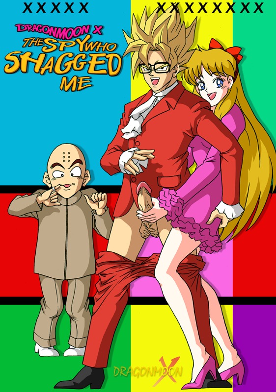 austin_powers bishoujo_senshi_sailor_moon bow clothing crossover dragon_ball dragon_ball_z dress female glasses hand_on_penis handjob human krillin kuririn male minako_aino mmario_grant mmg pants pants_down parody penis son_goku straight super_saiyan uncensored what