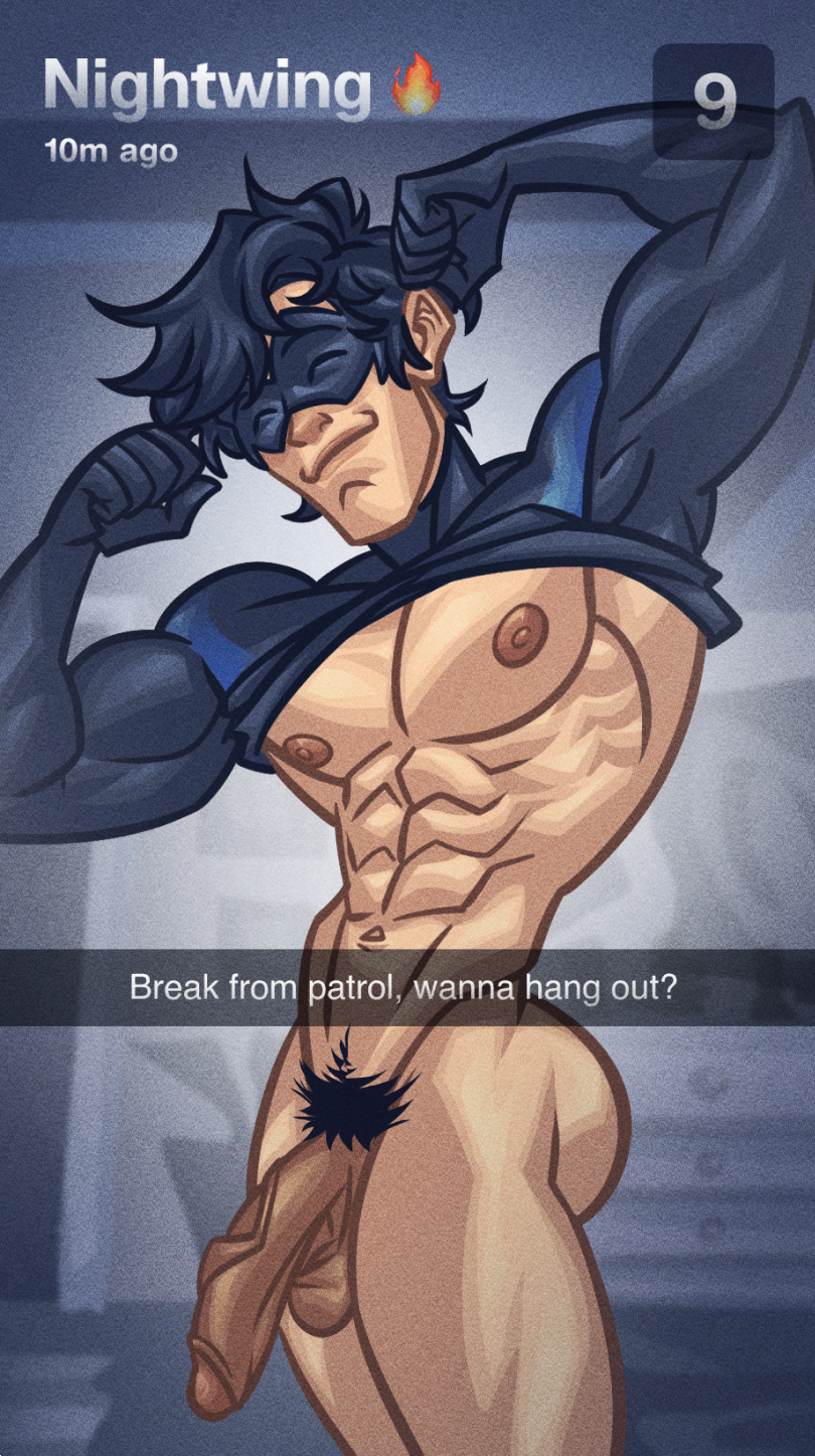 1boy, bara, batman (series), big penis, dc, dc comics, dick grayson, foreskin, gay, hoot exe, hung, hunk, male, muscles, muscular, muscular male, nightwing, partially retracted foreskin, penis, retracted foreskin, solo, solo male, teen titans, titans, uncircumcised, yaoi, young justice