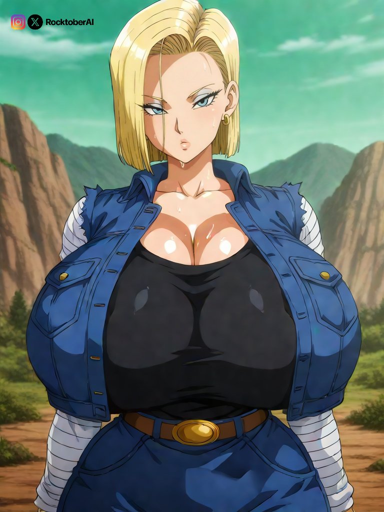 1girls, ai generated, android 18, belt, blonde, blonde female, blonde hair, blonde hair female, blue eyes, blue eyes female, breasts, cameltoe, cleavage, curvy, dragon ball, erect nipples, female, gigantic breasts, huge areolae, huge ass, nai diffusion, puffy nipples, rocktoberai, short hair, short hair female, stable diffusion, thick lips, voluptuous, wide hips, yellow hair