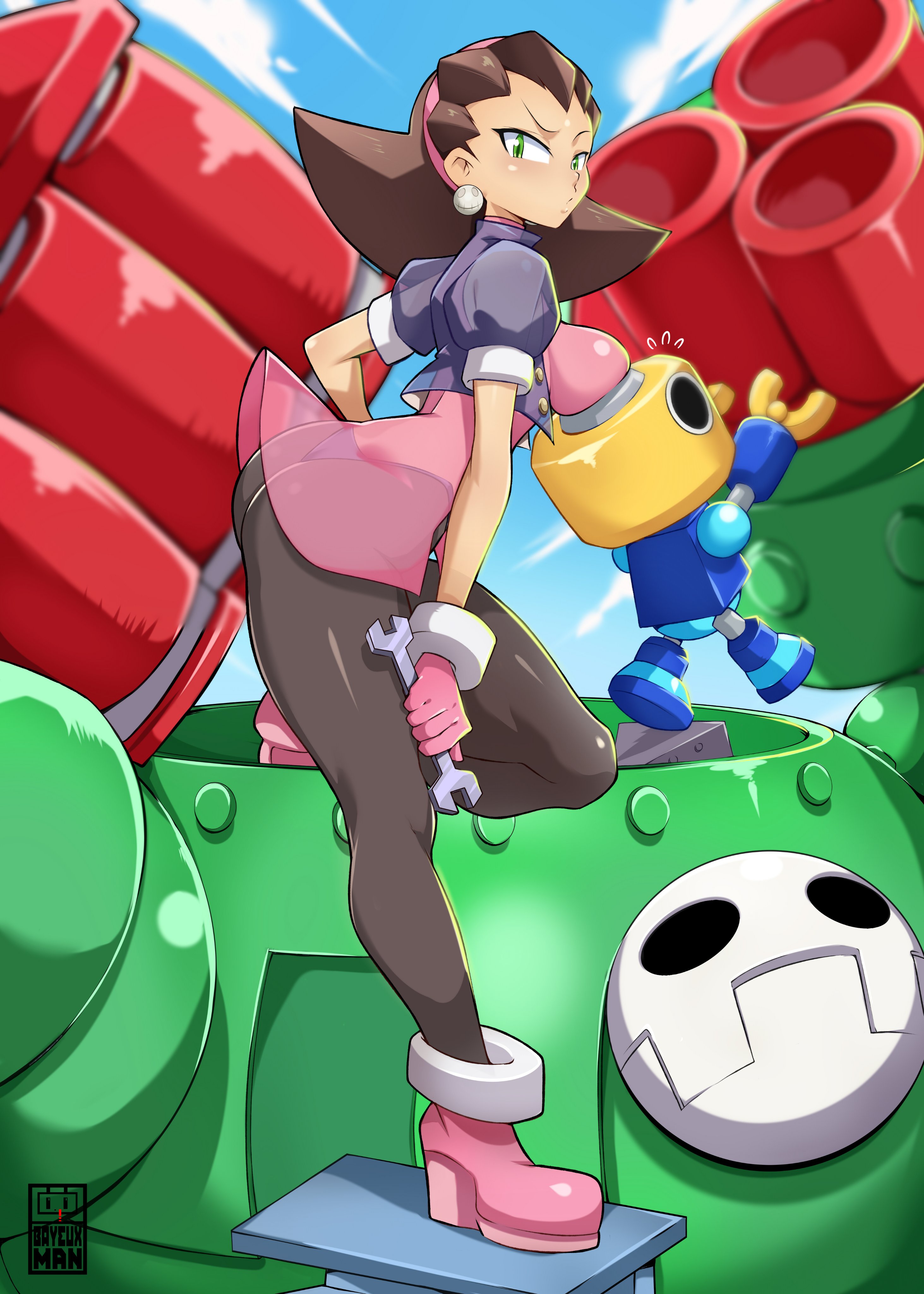 bayeuxman, capcom, female, mega man legends, pantyhose, robot, servbot, tron bonne