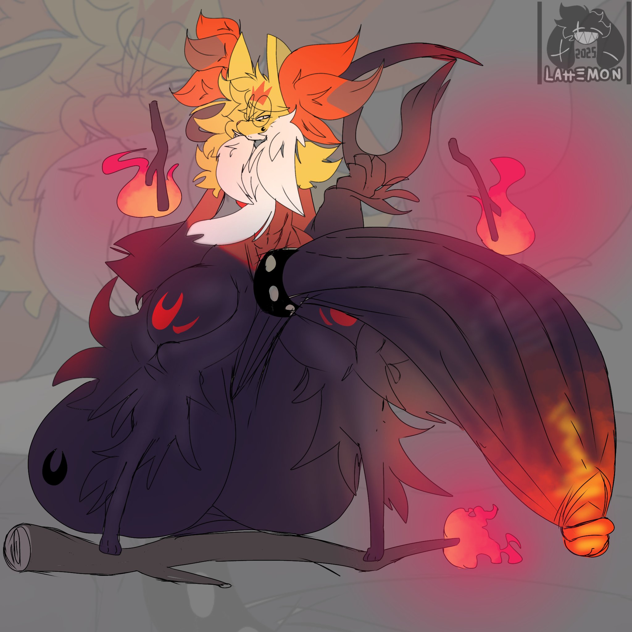 balls, big penis, delphox, huge cock, hyper, hyper balls, hyper penis, lattemon, lattemon (character), mahoxy, male, mega delphox, mega mahoxy, penis, pokemon, pokemon (species), pokemon legends: z-a, pokemon xy, solo male, tagme, thick thighs, wide hips