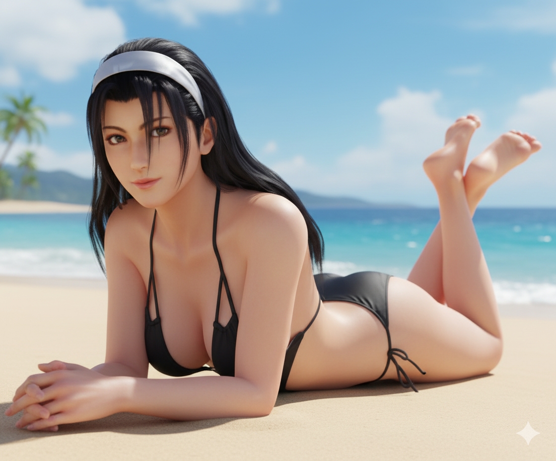 1girls, ai generated, alluring, asian, asian female, asian milf, beach, black hair, blankon22, brown eyes, female, kazama jun, mature female, milf, namco, one-piece bikini, tekken, tekken 2, tekken 8, tekken tag tournament, tekken tag tournament 2