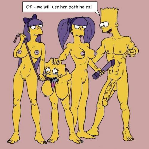 asphyxiation bart_simpson bow dildo female human imminent_rape incest lisa_simpson male noose sherri_mackleberry terri_mackleberry the_fear the_simpsons twins yellow_body