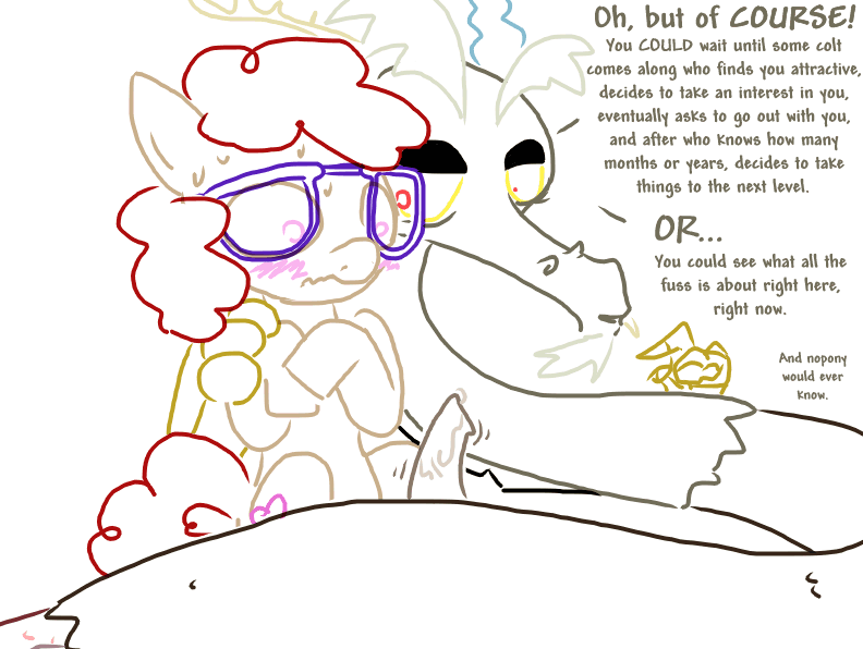 discord_(mlp) female friendship_is_magic male monochrome my_little_pony smooth_skin twist_(mlp)