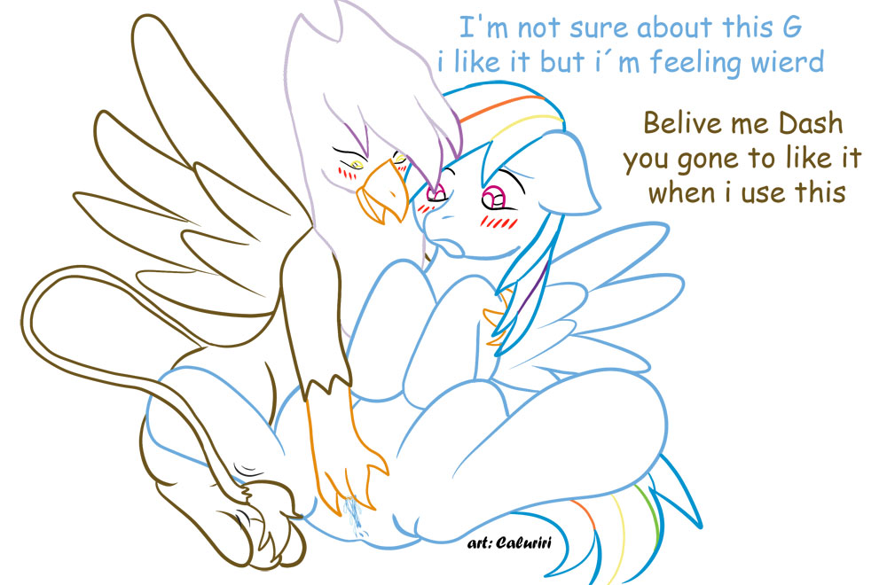 caluriri feral friendship_is_magic gilda gilda_(mlp) my_little_pony rainbow_dash_(mlp) smooth_skin tagme