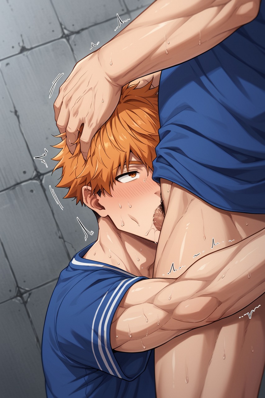 1boy ai_generated anal blue_lock cum gay ginger ginger_hair hatopo005 kunigami_rensuke male male_focus male_only muscular muscular_male penis solo_male yaoi