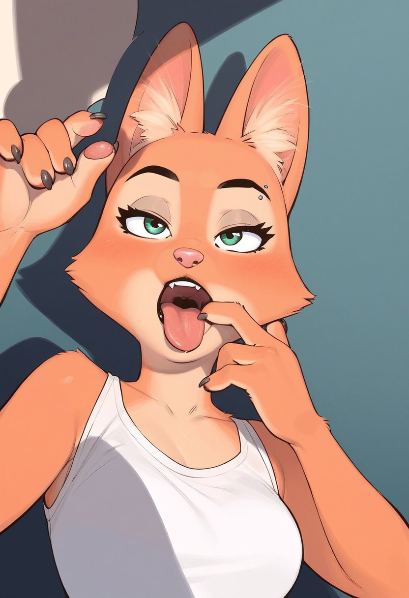 1boy ai_generated anthro diane_foxington female oral_invitation r.ai.ven