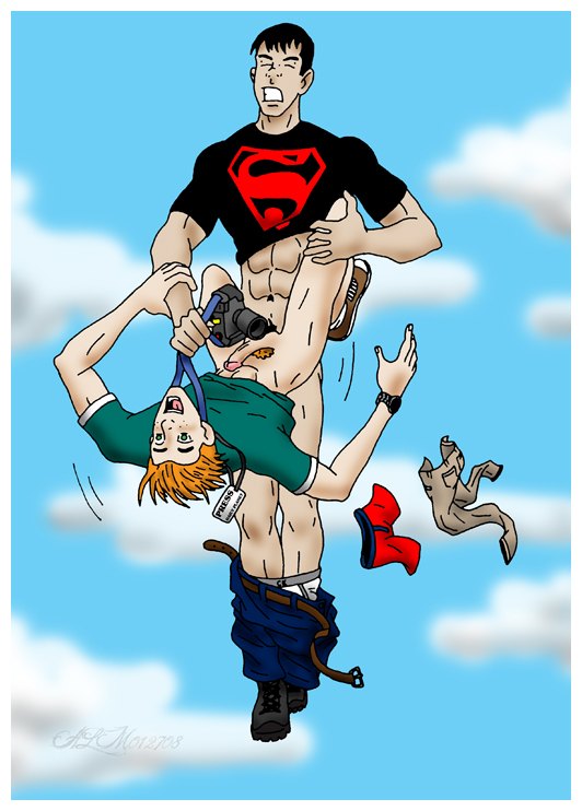 2boys abs anal anal_penetration anal_sex black_hair boots bottomless boxer_briefs camera camera_strap clenched_teeth closed_eyes conner_kent dc dc_comics erection flying_sex gay ginger_hair green_eyes in_the_air jimmy_olsen kon-el legs_held_open male male/male male_only malesub mouth_open multiple_boys multiple_males orgasm_face pants_around_ankles pants_down pants_removed pleasure_face press_pass puberty pubic_hair shirt_up sneakers superboy superboy_(conner_kent) superman_(series) suspended_congress underwear_down underwear_removed wristwatch yaoi younger_dom_older_sub younger_penetrating_older