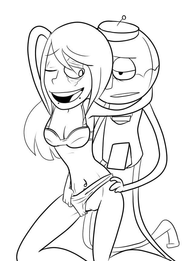 artist_request benson bikini character_request female human monochrome pussy regular_show straight tagme