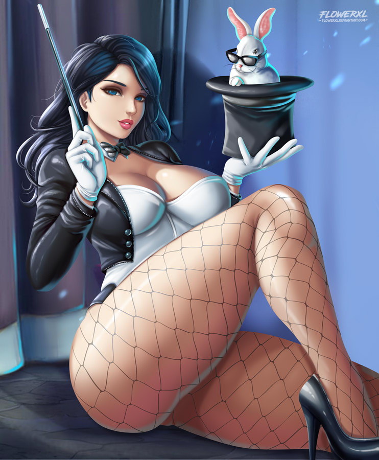 1girls, big breasts, black hair, breasts, dc, dc comics, female, female only, flowerxl, long hair, mature female, straight hair, tagme, zatanna