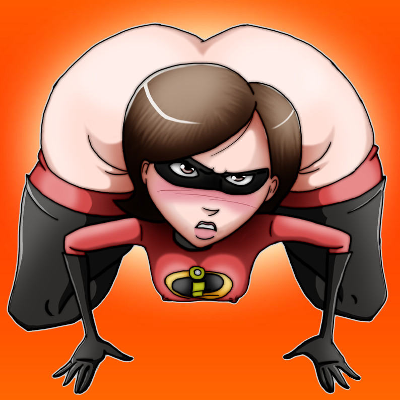 all fours, ass, bent over, big ass, big breasts, bottomless, breasts, disney, elastigirl, erect nipples, female, gmeen, helen parr, milf, nipples, pixar, solo, the incredibles