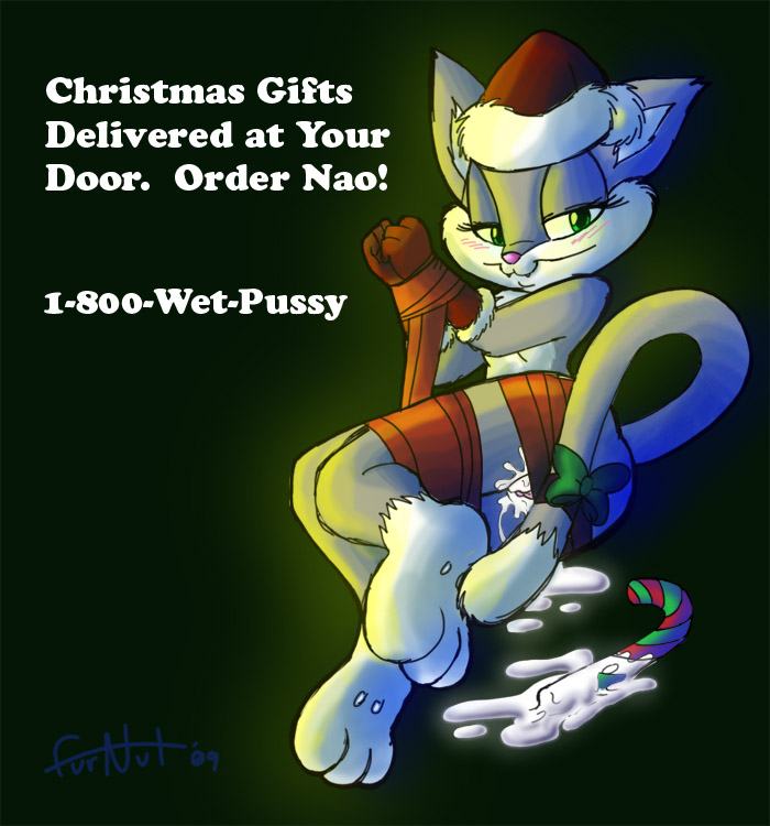 animaniacs anthro bound bow candy_cane cat christmas feline female fur furnut furry looking_at_viewer paws pose pussy pussy_juice ribbons rita_(animaniacs) smile solo tail