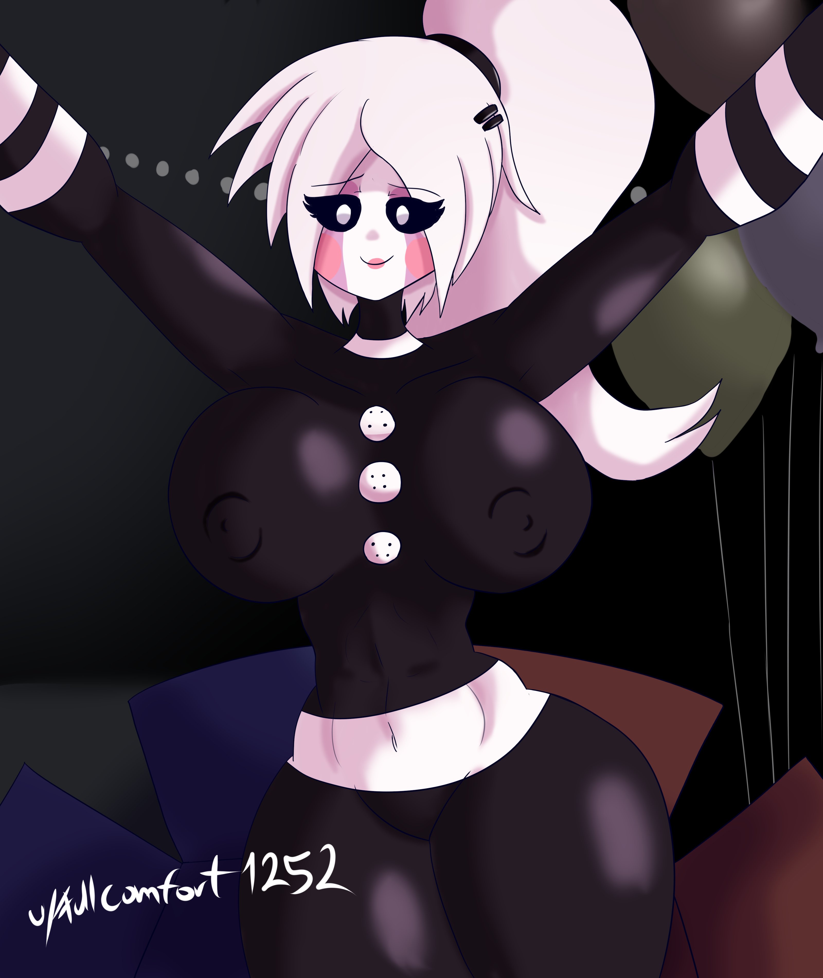 big breasts, breasts, commission, commission art, female, five nights at freddy's, five nights at freddy's 2, five nights in anime, fnia, full comfort, marionette (fnaf), puppet (fnaf), puppet (fnia), solo, tagme, thick thighs