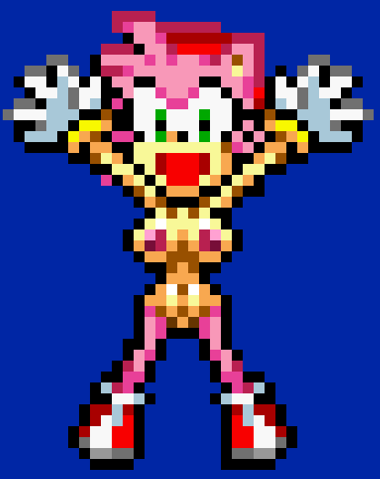 amy_rose areolae exposed_torso female footwear furry handwear naked naked_with_shoes_on nsfwfromd pixel_art solo solo_female solo_focus sonic_(series)