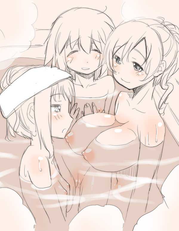 akemi_homura bathing bathtub breasts floating_breasts madoka_kaname mahou_shoujo_madoka_magica puella_magi_madoka_magica shinama tagme tomoe_mami