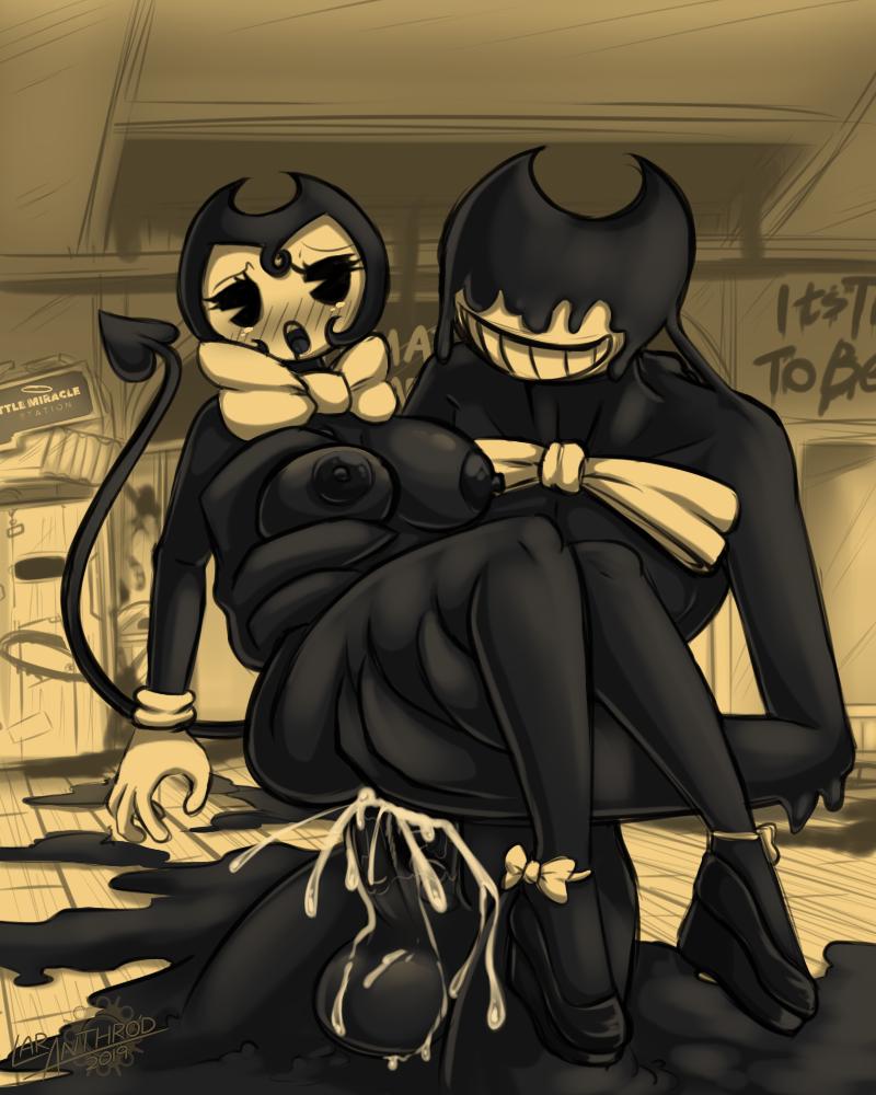 anthro_on_anthro bendy bendy_and_the_ink_machine bendy_fem bendy_the_dancing_demon bethy_(laranthrod) breasts cum cum_inside ink latiar no_dialogue no_text tagme