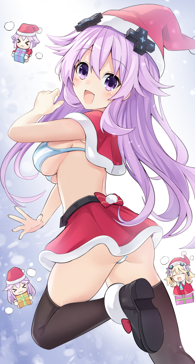 adult_neptune bikini breasts choujigen_game_neptune neptunia_(series) santa_costume