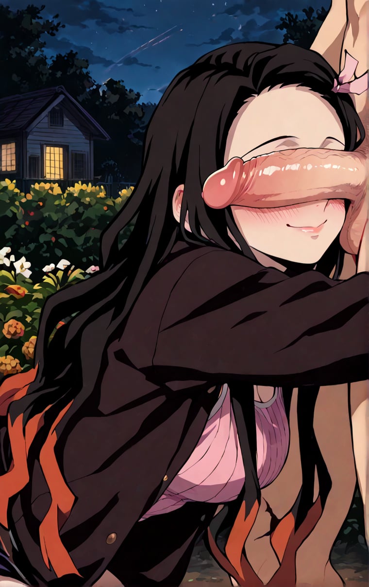 ai_generated kamado_nezuko kimetsu_no_yaiba penis