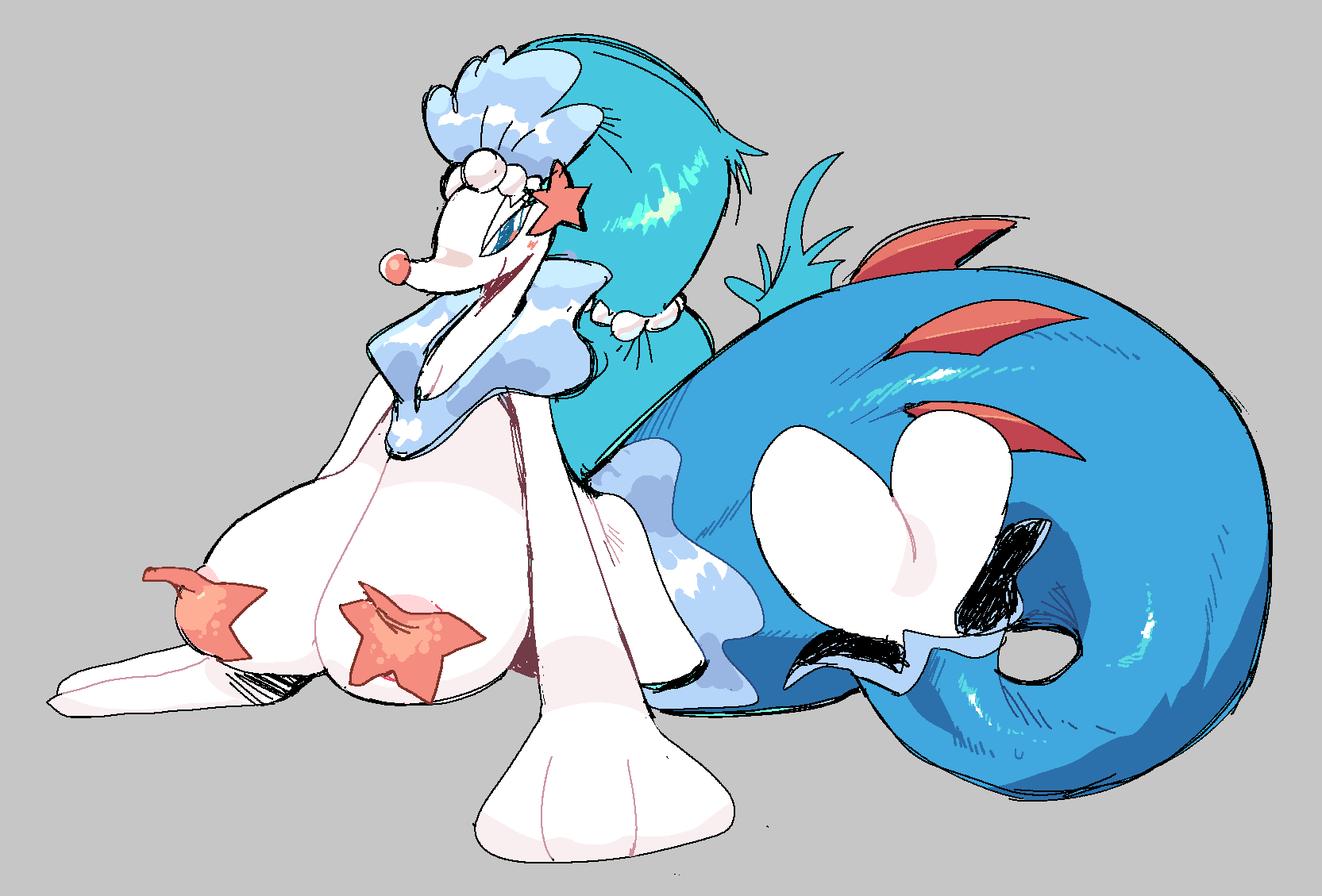 breasts busty feral lilmoonie nintendo pokémon_(species) pokemon pokemon_(species) pokemon_sm primarina seal