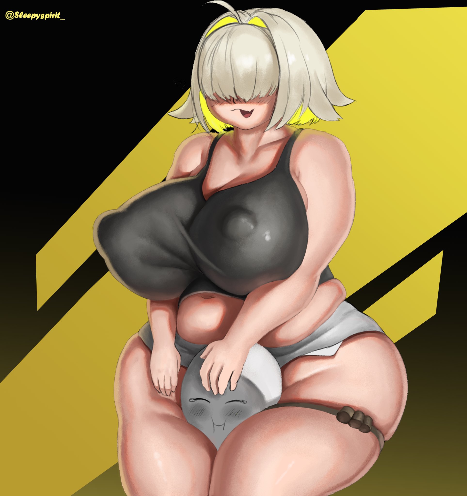 1girls, big breasts, breasts, busty, curvaceous, curvy, curvy body, curvy female, curvy figure, elegg (nikke), female, goddess of victory: nikke, huge breasts, large breasts, sleepyspirit, thick thighs, thigh strap, thighs, voluptuous, wide hips