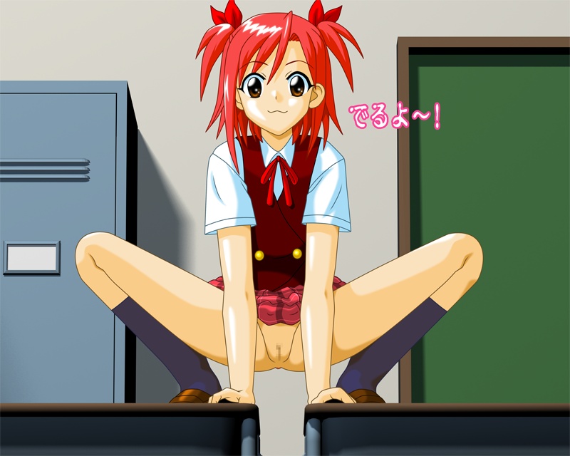 :3 c.k.k censored clothing mahou_sensei_negima mahou_sensei_negima! pussy sasaki_makie skirt smile spread_legs