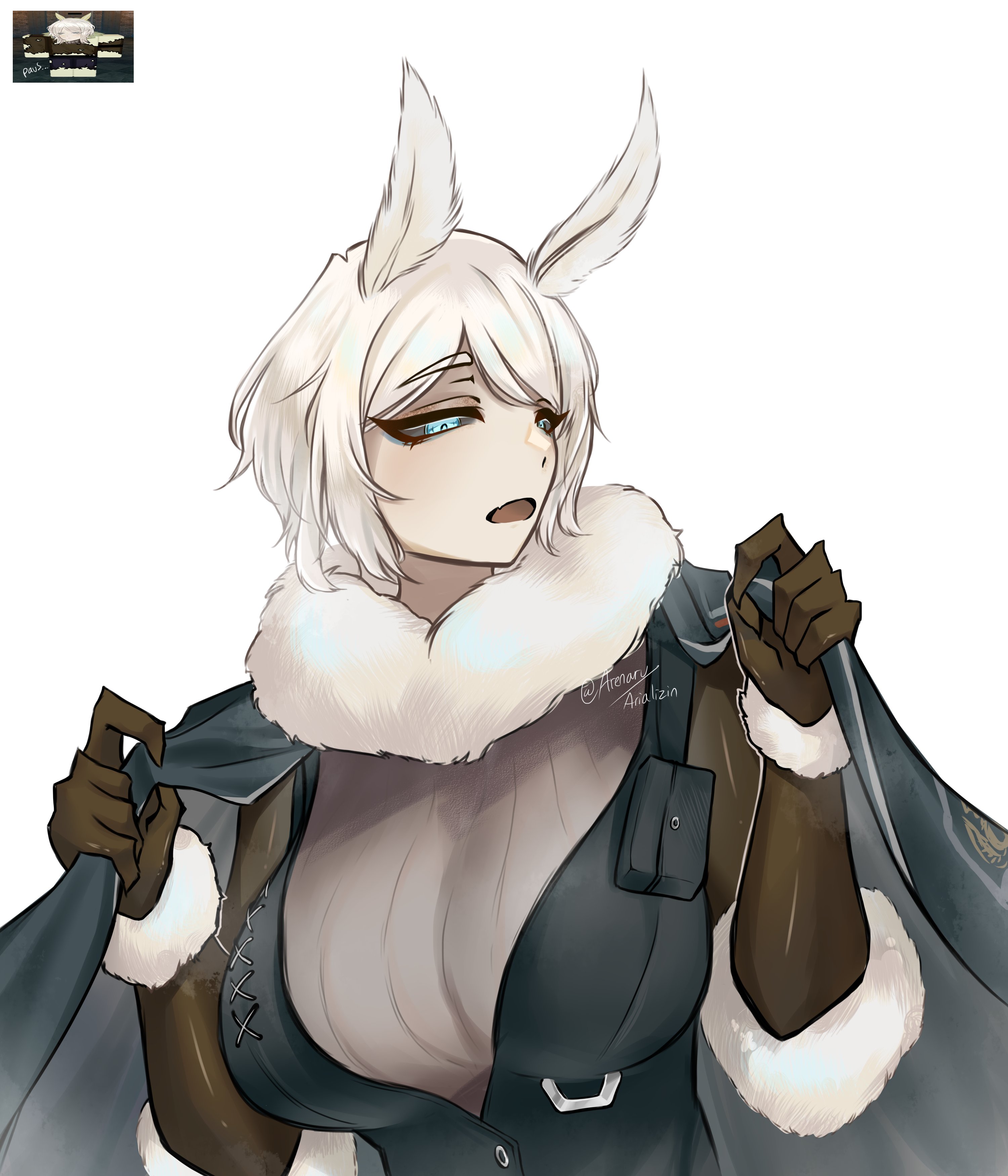 1girls, aria lizin, breasts, chrysid (deepwoken), clothed, deepwoken, faust (limbus company), limbus company, moth, moth girl, project moon, reference image, roblox, roblox game, robloxian, tagme