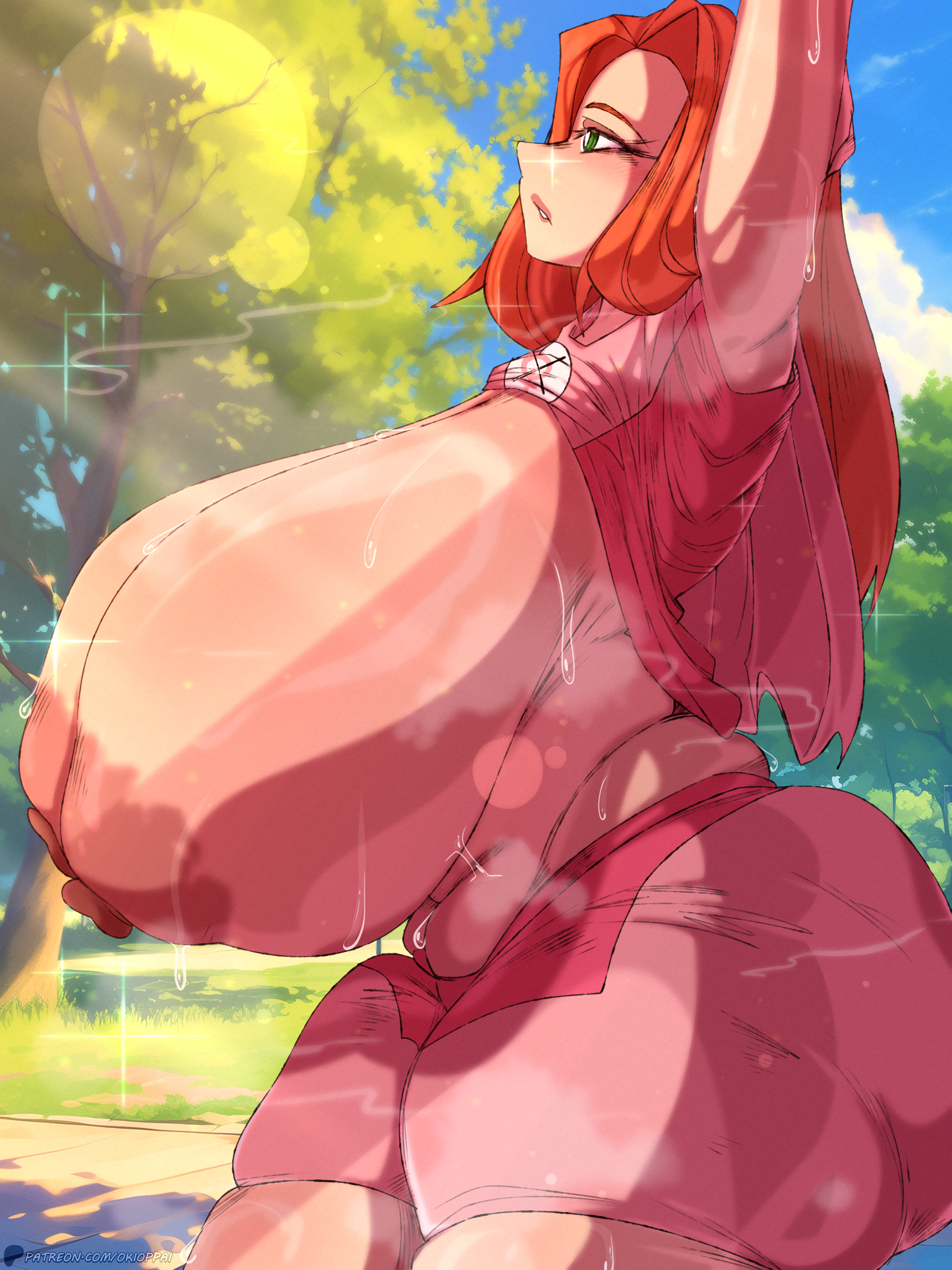 1girls, alternate breast size, ass, atom eve, boobs, breasts, butt, female, female only, hyper breasts, invincible, okioppai, samantha eve wilkins, solo, tagme