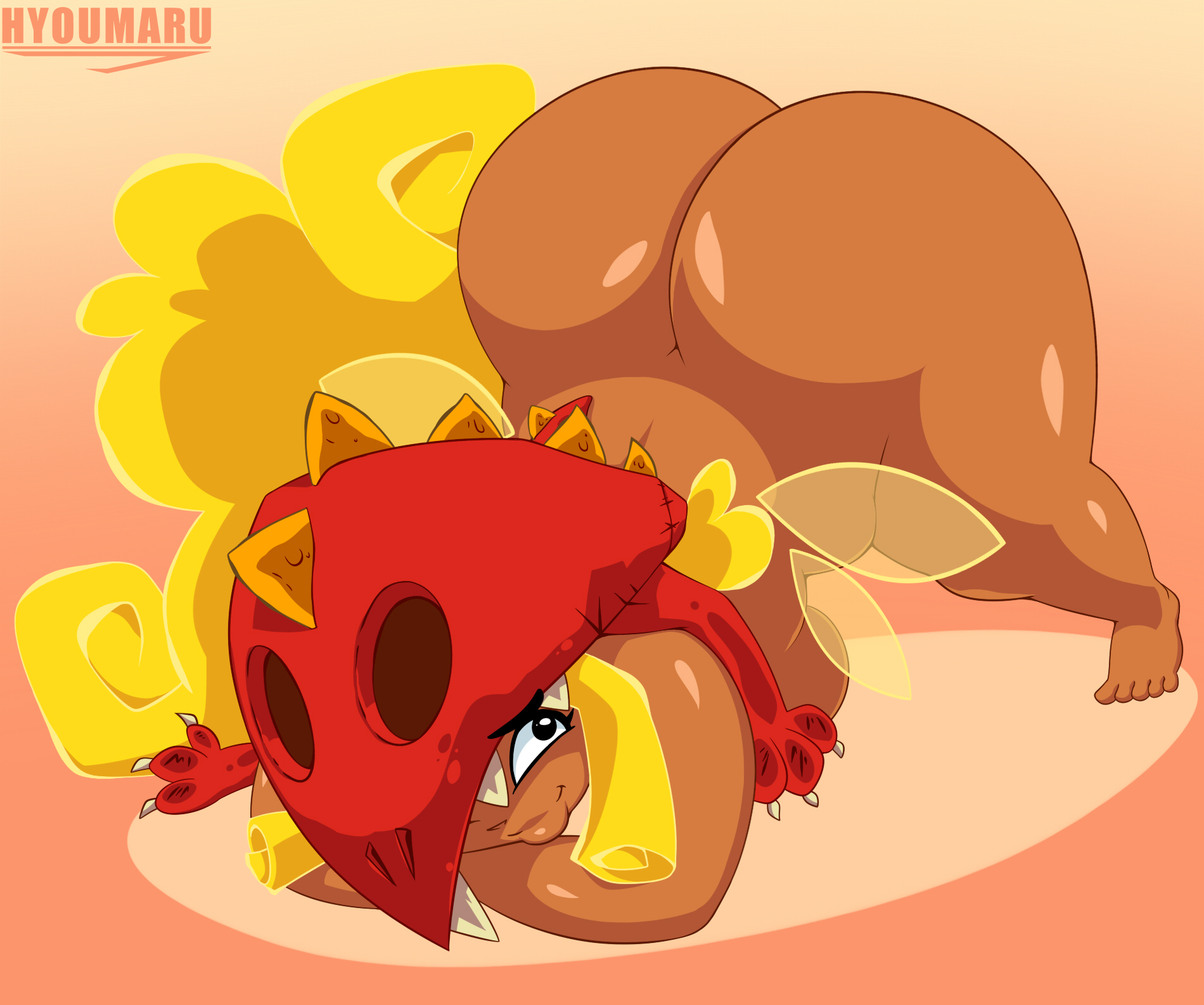 1girls, ass, ass up, bbw, big ass, big butt, breasts, edith up (rayman), fat ass, female, hyoumaru, jack-o pose, nude, nymph (rayman), rayman (series), rayman origins, tagme