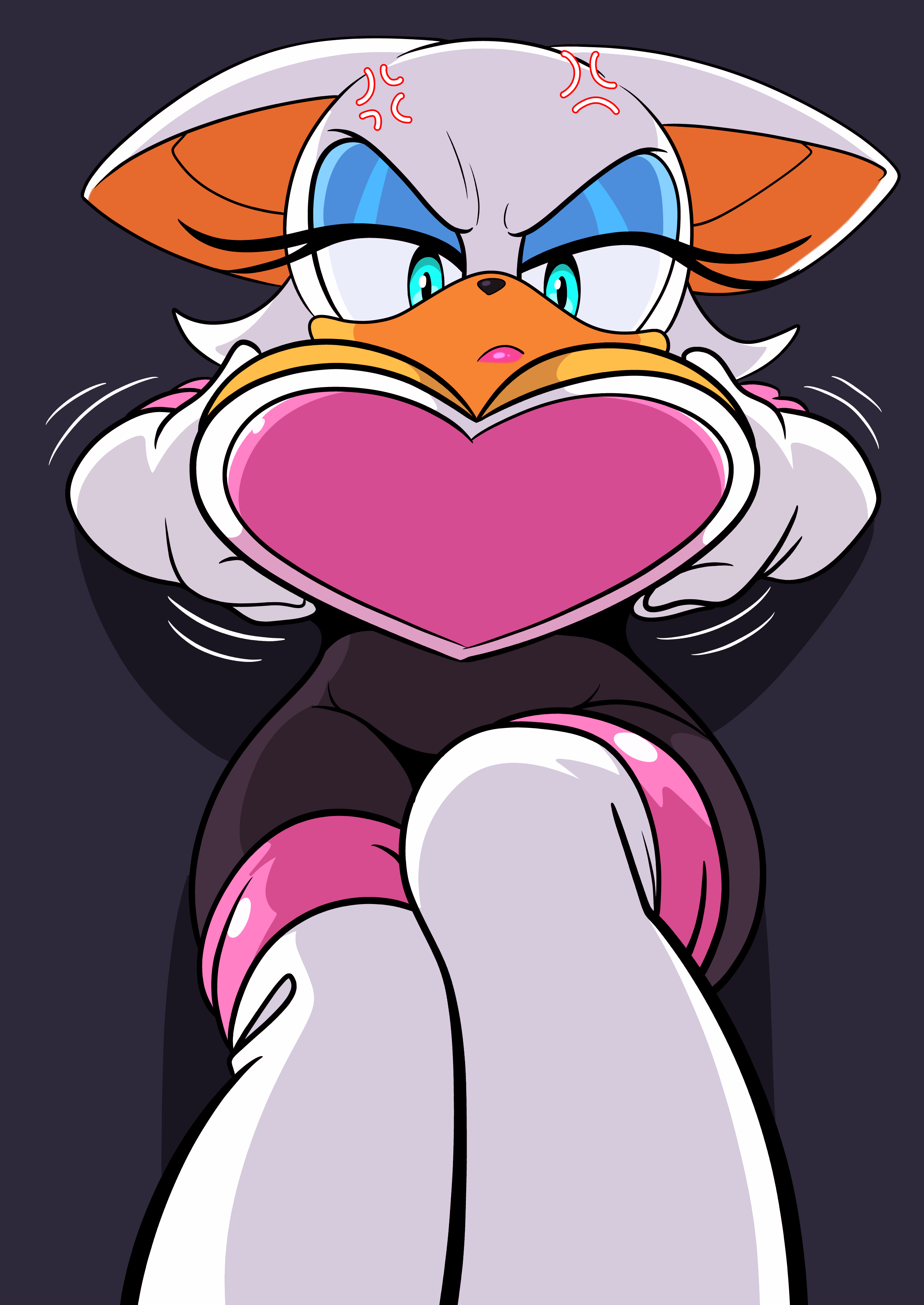 adjusting clothes, angry, angry expression, annoyed, annoyed expression, big breasts, breasts, breasts too big, bursting breasts, female, fully clothed, furry, furry funnychan, inconvenient boobs, inconvenient breasts, looking at own breasts, looking down, looking down at breasts, looking down at self, rouge the bat, sonic (series), struggle, struggling, struggling to fit, tight fit, wardrobe malfunction