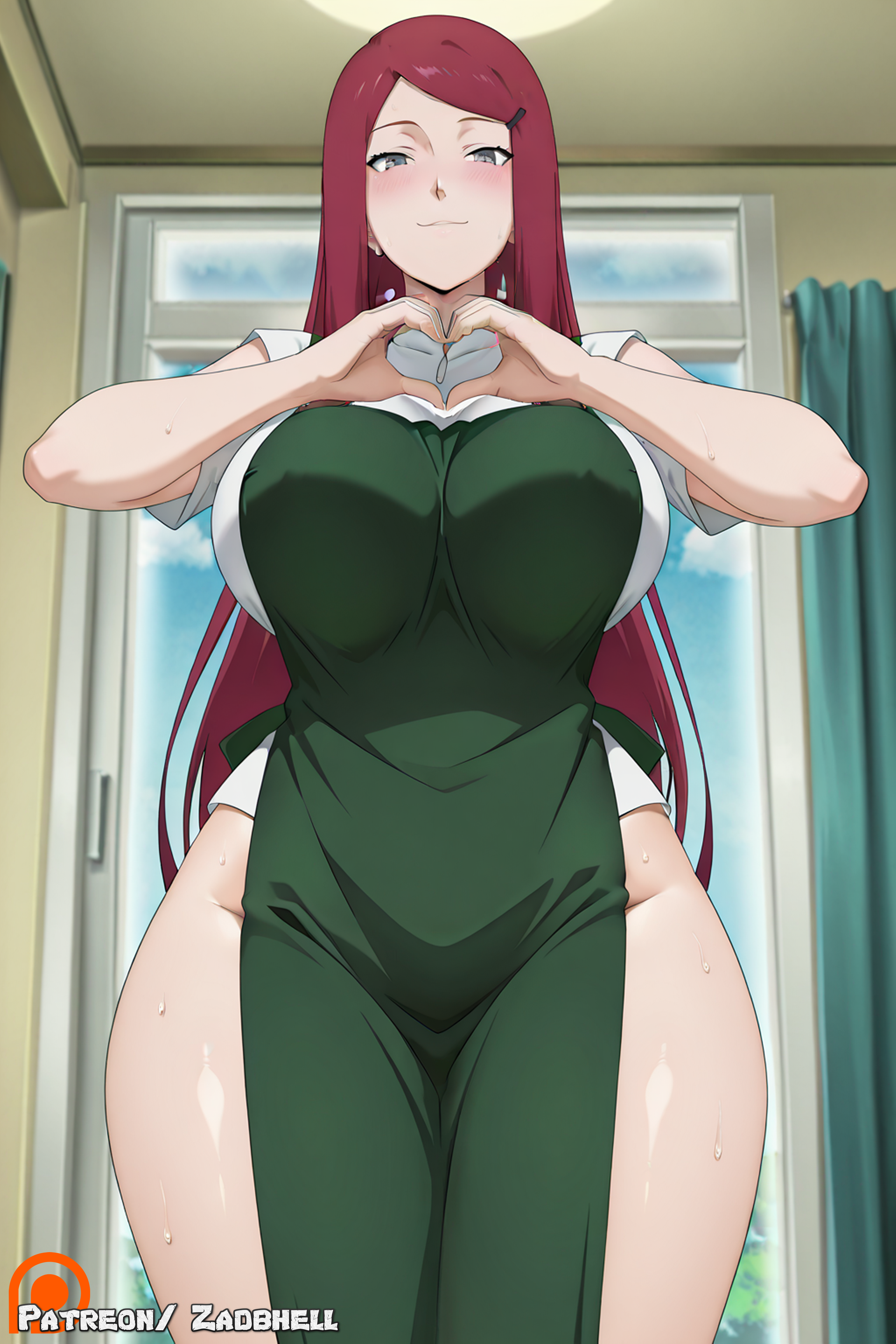 1girls, ahe gao, ai generated, apron, ass, bathroom, big ass, big breasts, breasts, cheating, cheating wife, female, female only, light skin, light-skinned female, long hair, mature female, milf, naruto, naruto (series), naruto shippuden, pervert, smile, uzumaki kushina, zadbhell