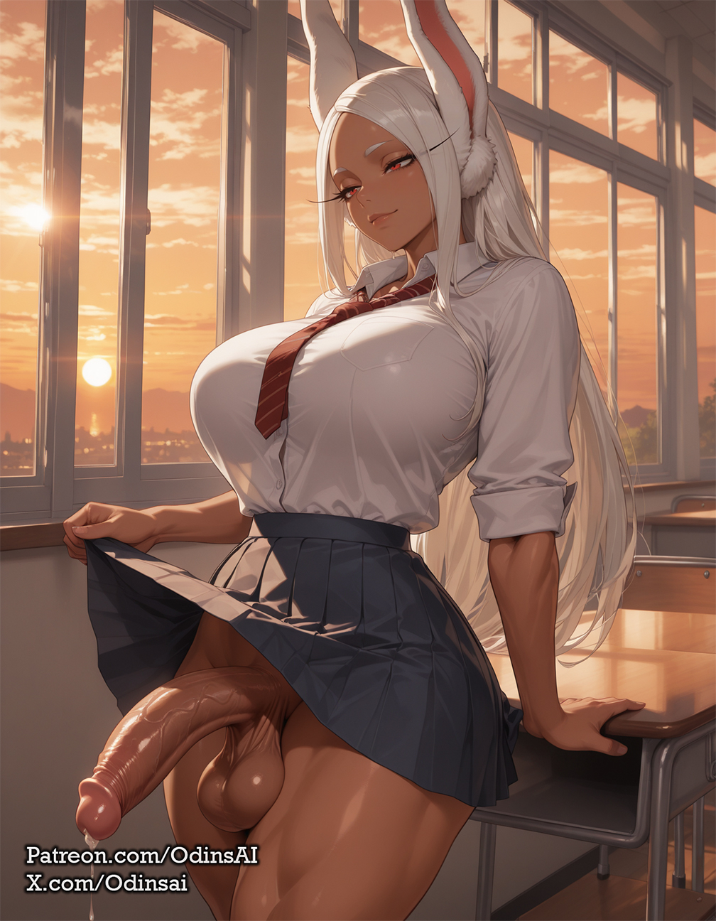 1futa, abs, ai generated, ass, balls, big balls, big breasts, big butt, big penis, big thighs, breasts, chest, cock, curvy, dark skin, dick, dickgirl, dickgirl only, futa only, futa sans pussy, futanari, intersex, looking at viewer, mirko, odinsai, patreon logo, patreon username, penis, perfect body, perfect boobs, perfect legs, ready to fuck, sexy, sexy body, sexy pose, small waist, solo, stable diffusion, testicles, uncensored
