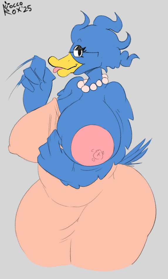 anthro, avian, beak, berdlys mom, blep, breasts, clothing, deltarune, digital media (artwork), eyewear, feathers, feet, female, gem, glasses, hair, jewelry, mature female, messy hair, milf, monster, mother, necklace, nipples, pearl (gem), pearl necklace, roccorox, sticking out tongue, tagme, undertale, undertale (10th anniversary stream), undertale (series)