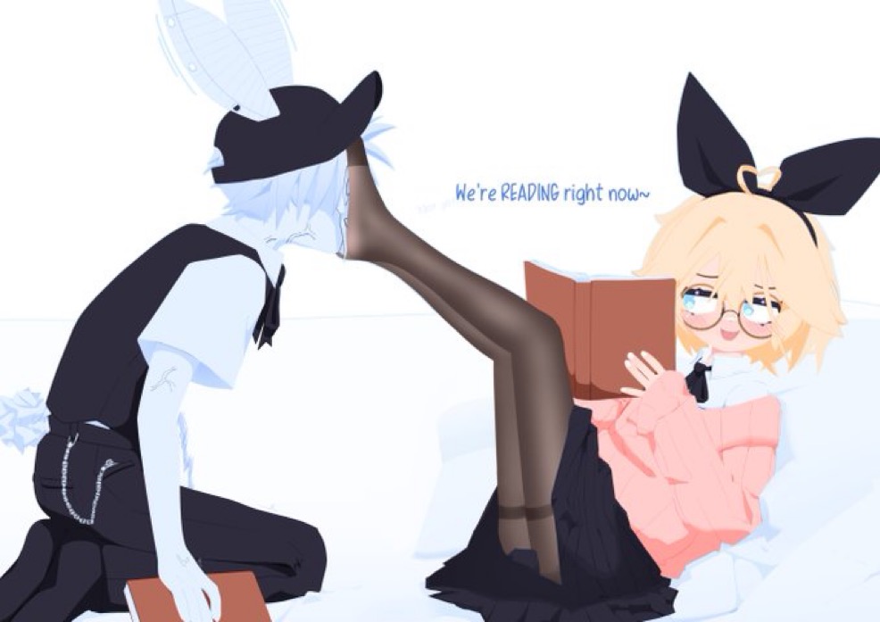 1boy 1girls arisu_liddell blush feet feet_on_face female glasses granvell_ legs_up male pantyhose thighs vtuber