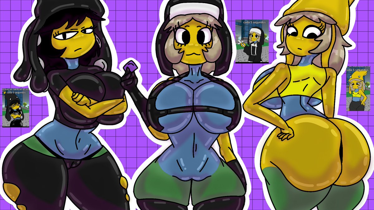3girls big_ass big_breasts big_butt black_hair condom female female_only layunu looking_at_viewer noob nun_hat offering_to_viewer revil_102 showing_ass tagme thigh_highs thong twerking