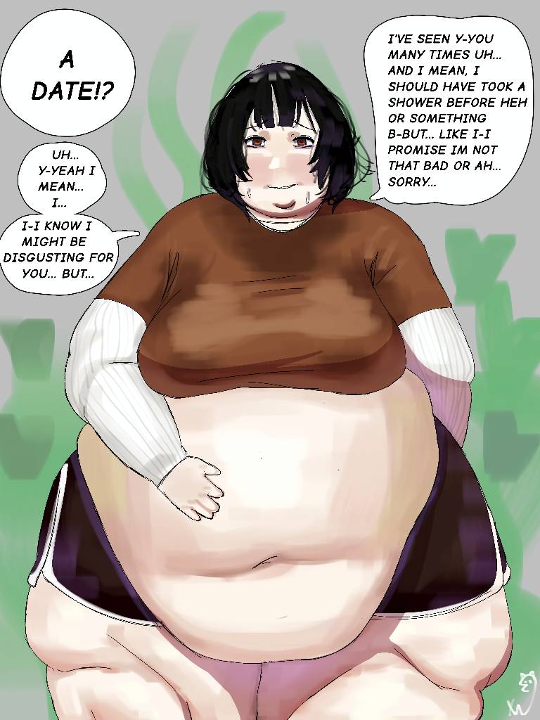 1girls, bbw, dialogue, fat, fat belly, fat female, fat legs, female, female only, girlfailure, huge belly, morbidly obese, morbidly obese female, neet, obese, obese female, overweight, overweight female, qqushiouo, slob, solo, solo female, talking to viewer, text