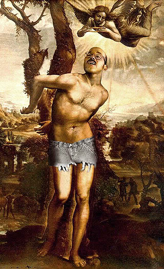 angel arrested_development artist_request bald cutoff_shorts cutoffs denim_shorts glasses mustache painting_(artwork) shorts tobias_fünke topless unknown_artist