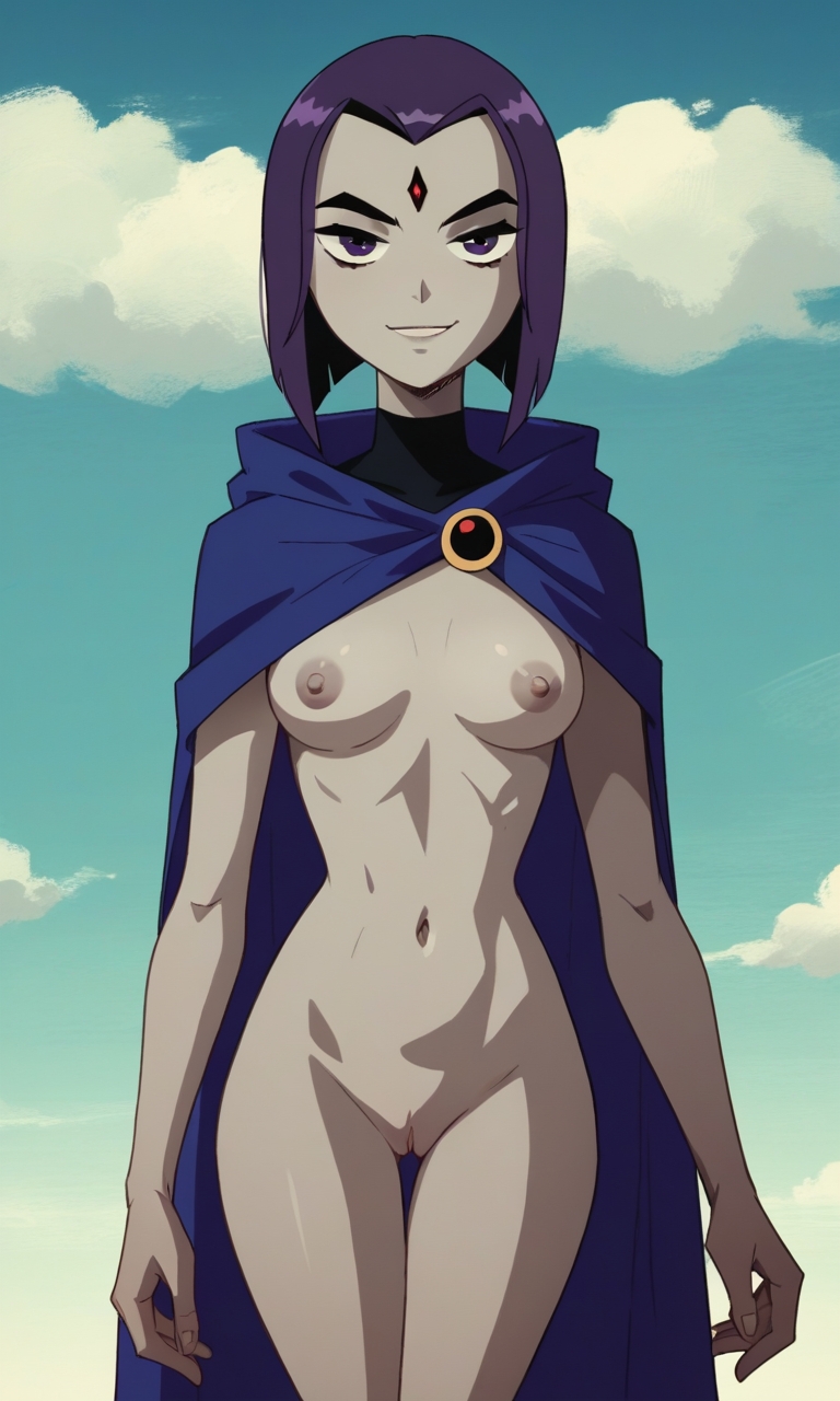 ai generated, darkcry, dc, dc comics, female, female only, petite, petite body, raven (dc), teen titans, teenage female, teenager