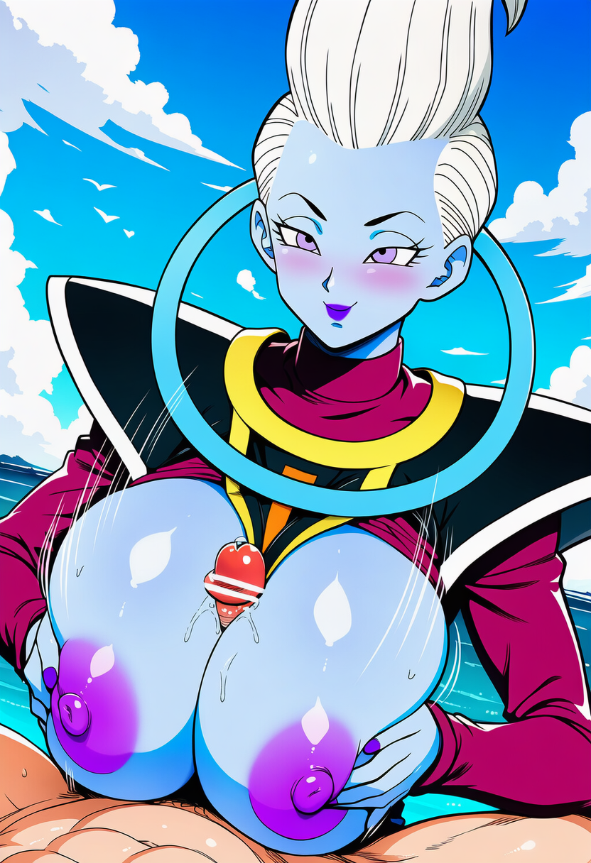 ai_generated big_breasts blue_skin dragon_ball dragon_ball_super motion_lines paizuri rule_63 whis