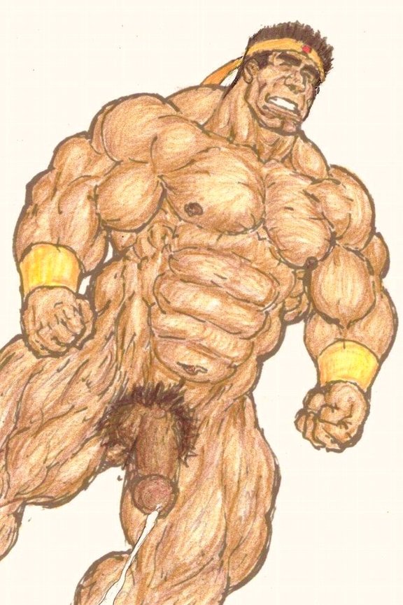 1boy bara goro_daimon huge_muscles king_of_fighters male male_only simple_background snk solo tagme traditional_media_(artwork) video_games white_background