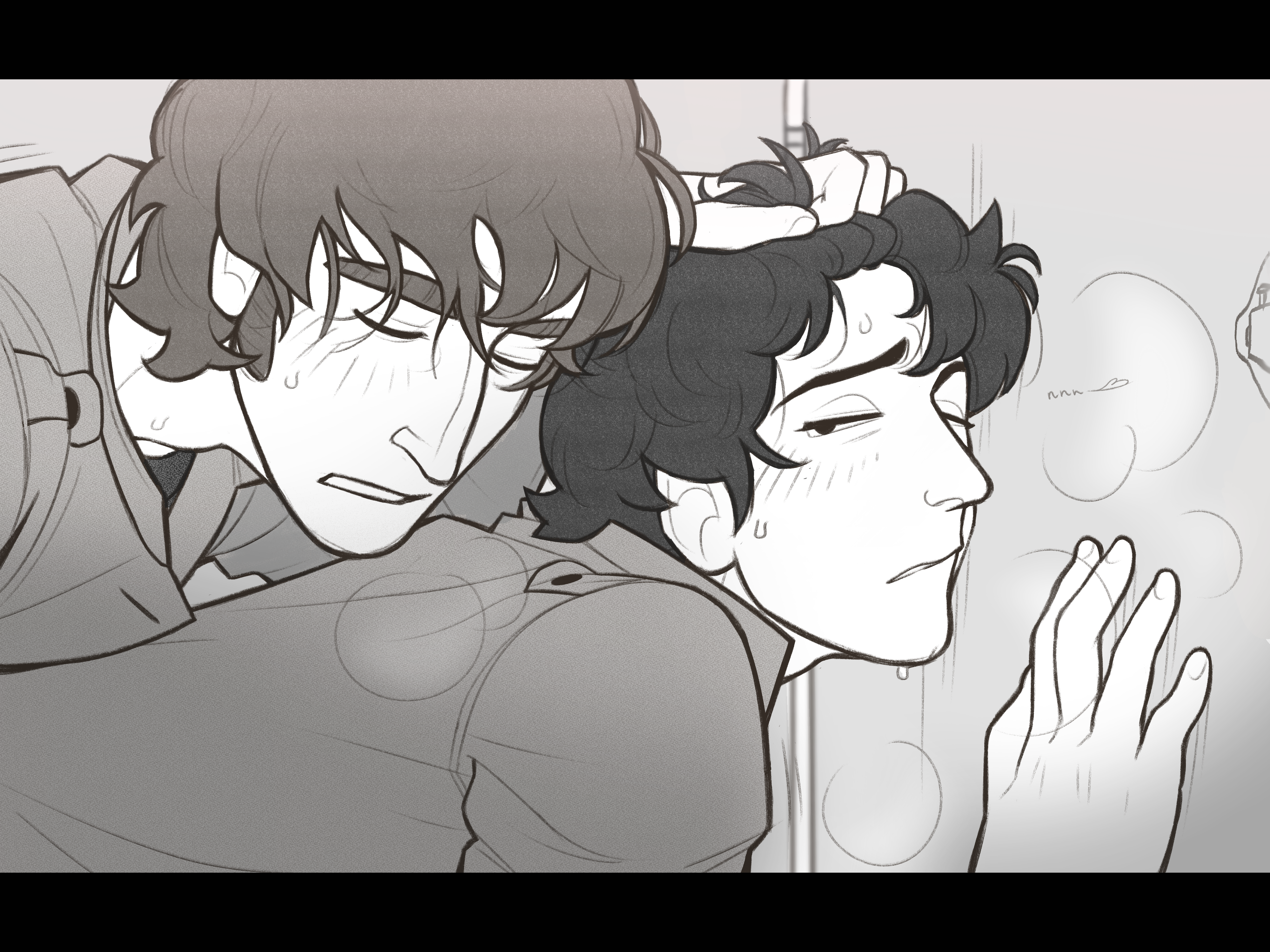hair pull, john lennon, male, male/male, panting, paul mccartney, sweating, the beatles