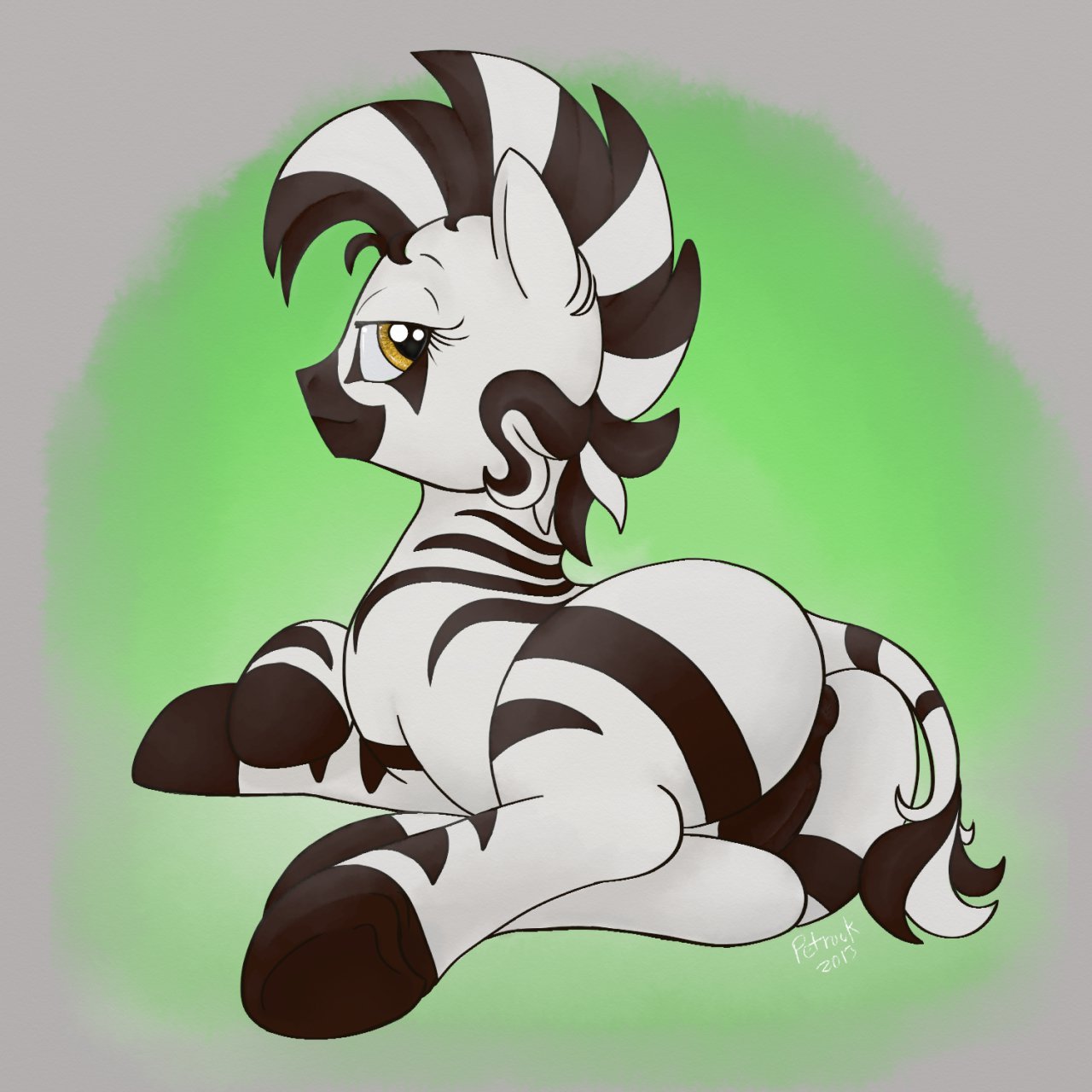 anus ass equine female furry half-closed_eyes my_little_pony on_side original_character petrock pussy solo zebra