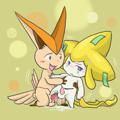 2boys feral furry gay interspecies jirachi male male_only multiple_males no_humans penis pokemon pokemon_(species) pokemon_bw pokemon_rse sex shimaneko testicles victini yaoi