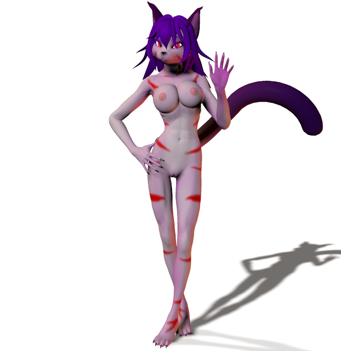 feline opera_kranz purple_fur purple_hair red_eyes solatorobo tagme unrealfox