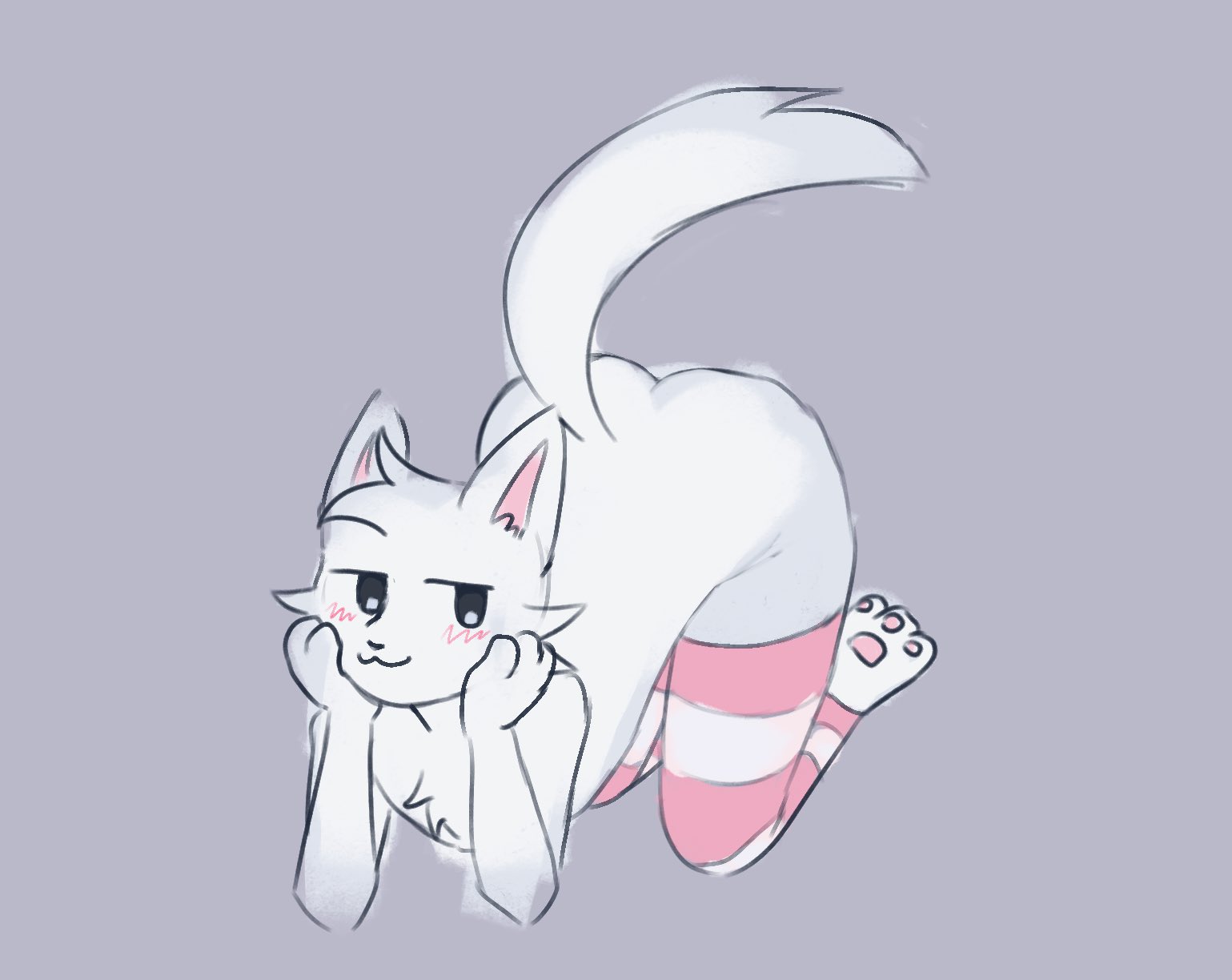 boykisser, face down ass up, femboys, gay, needs tags, operario juniors, paws, rodent small (artist), silly cat (mauzymice), tagme, thighhighs, white fur