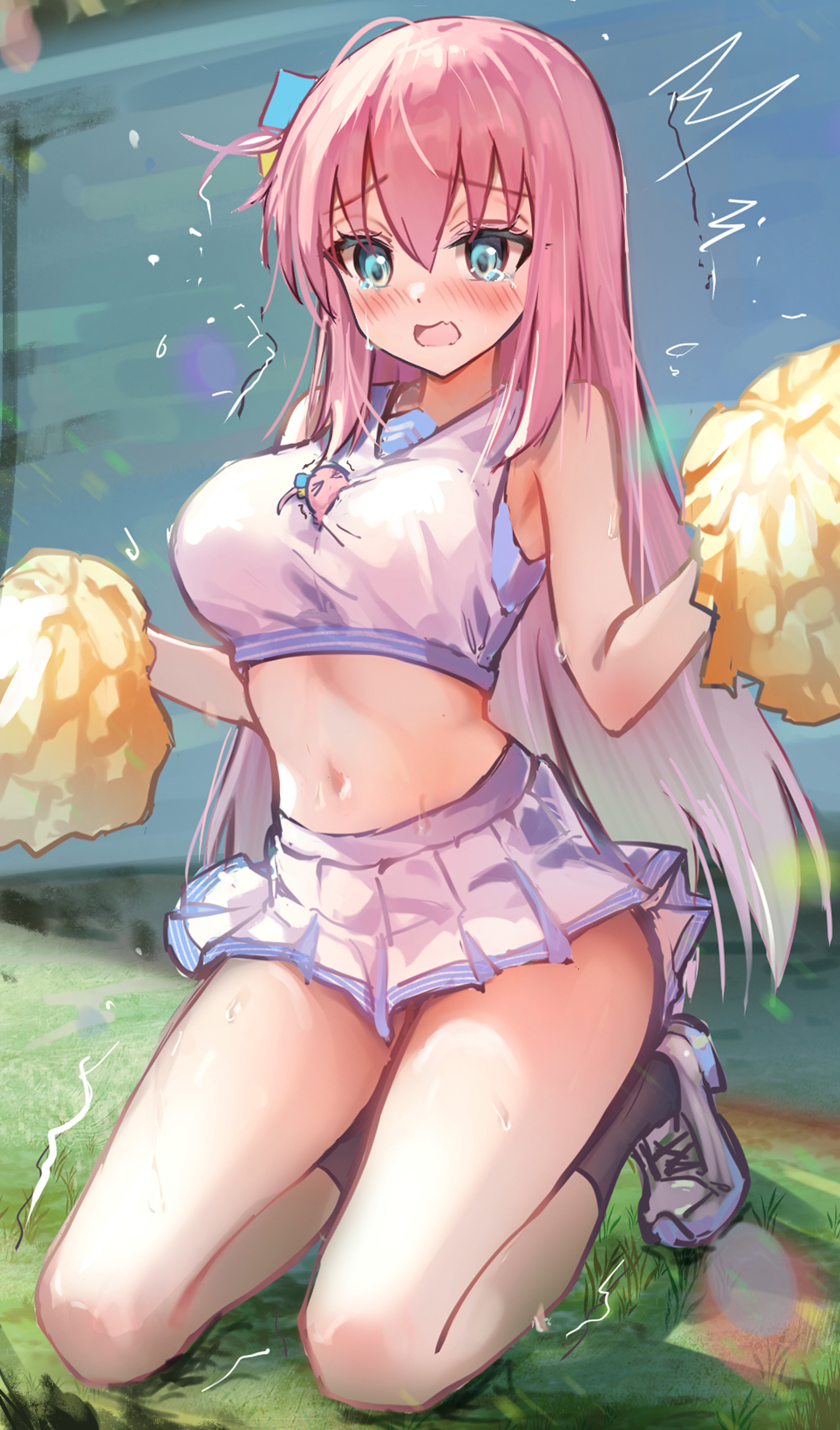 1girls, bocchi the rock!, cheerleader, female, gotou hitori, tagme, yuye
