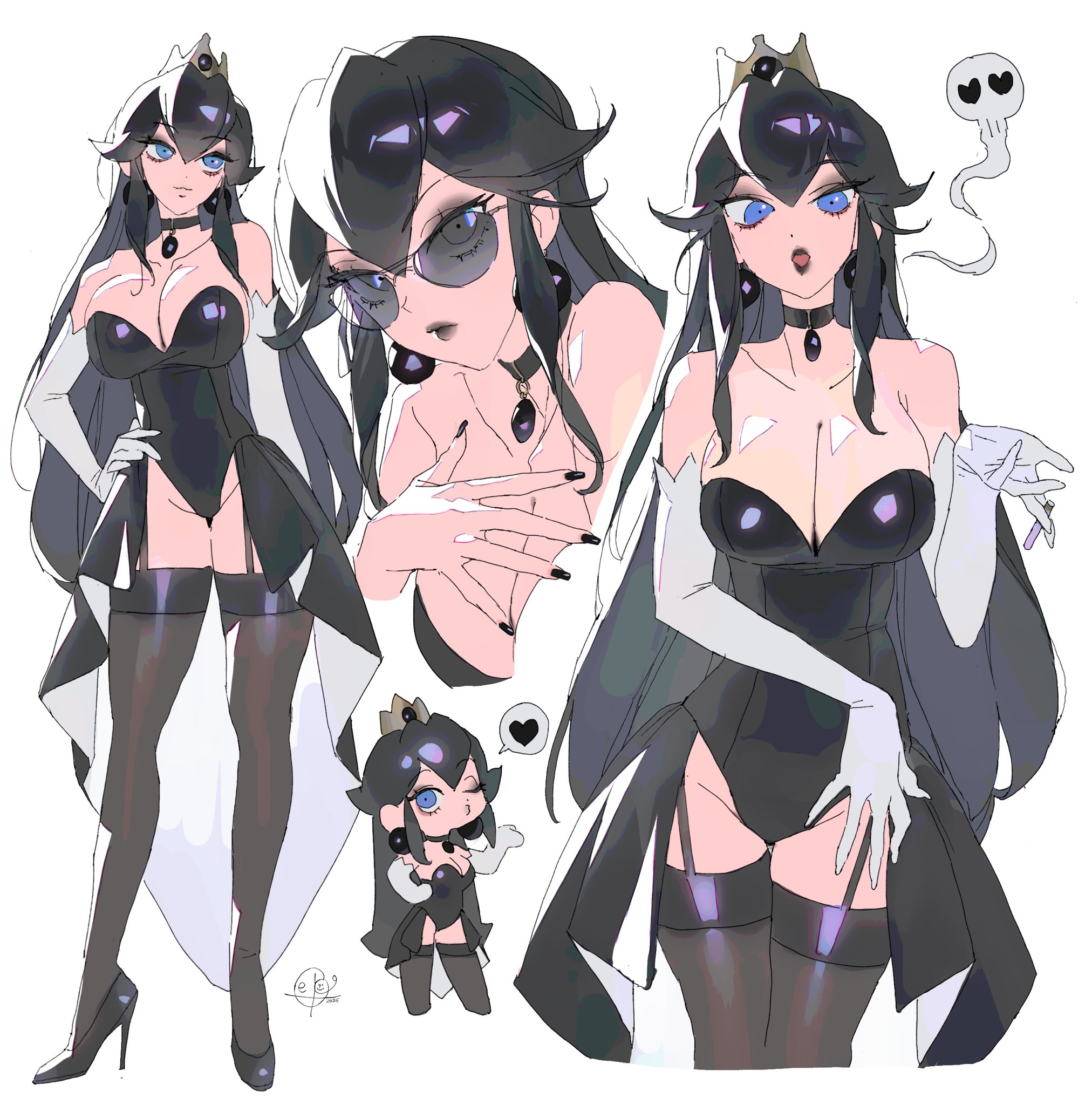 female, goth girl, goth peach, mario (series), mito609, princess peach, tagme