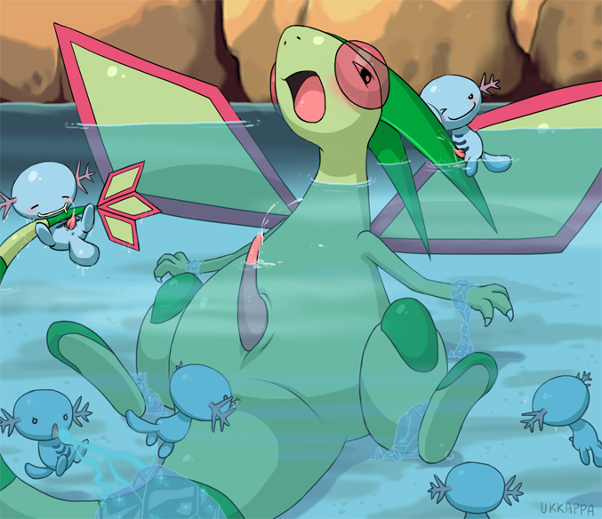 bound color cum feral flygon ice interspecies male multiple_males nude penis pokemon pokemon_(species) size_difference tagme wooper yaoi